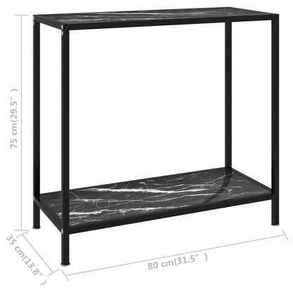 Table console Noir 80x35x75 cm Verre trempé