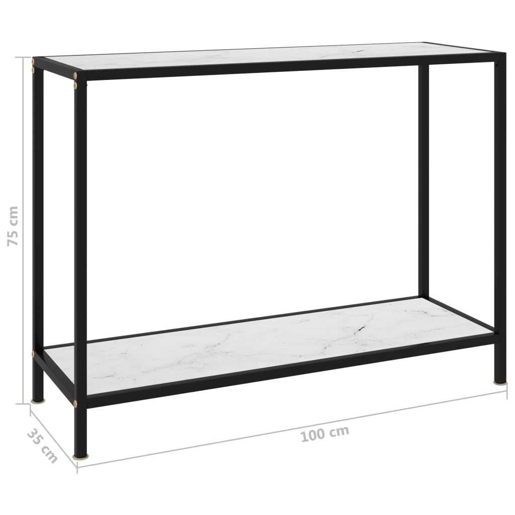 Table console Blanc 100x35x75 cm Verre trempé