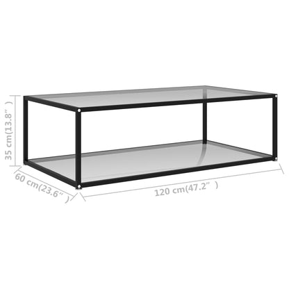 322902 vidaXL Coffee Table Transparent 120x60x35 cm Tempered Glass