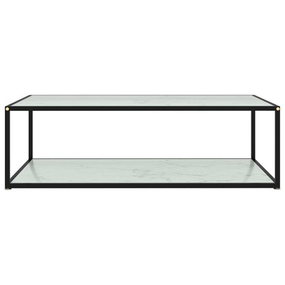 Table basse Blanc 120x60x35 cm Verre trempé