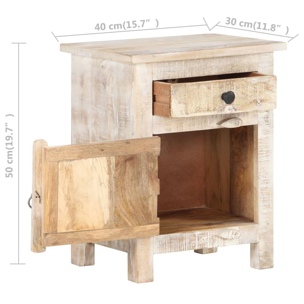 Table de chevet 40x30x50 cm Bois d'acacia brut