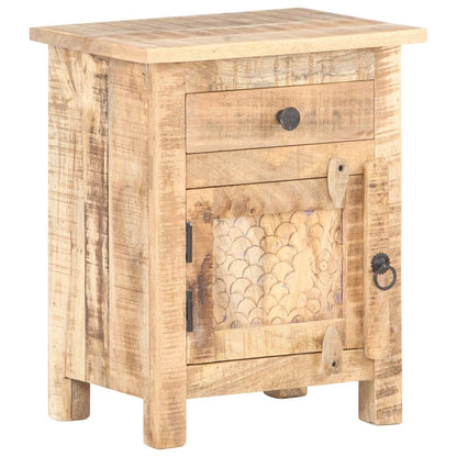 Table de chevet 40x30x50 cm Bois de manguier brut