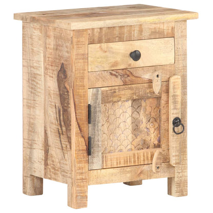 Table de chevet 40x30x50 cm Bois de manguier brut