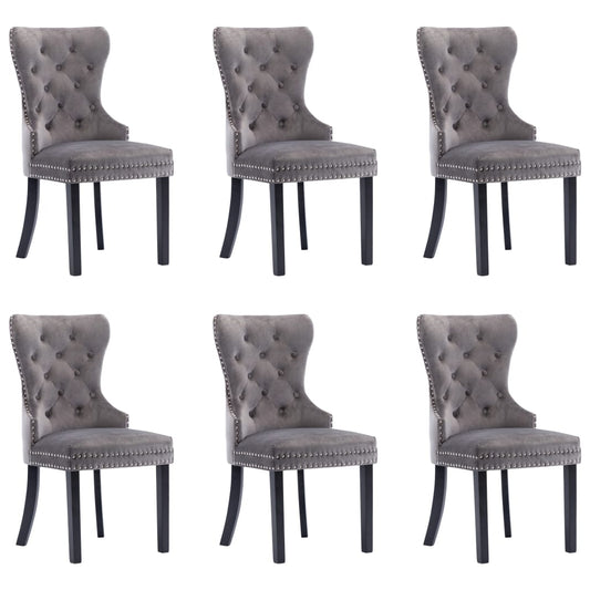 Chaises à manger lot de 6 gris velours