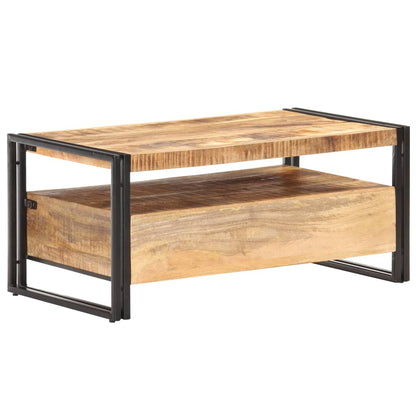 Table basse 100x55x45 cm Bois de manguier brut