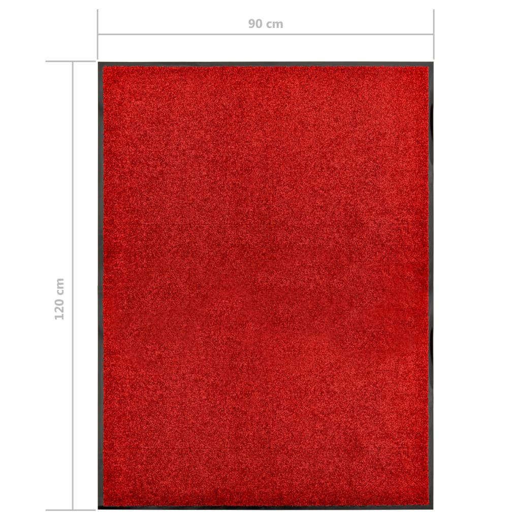 Paillasson lavable Rouge 90x120 cm