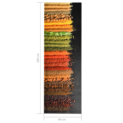 Tapis de sol de cuisine lavable Épice 60x180 cm