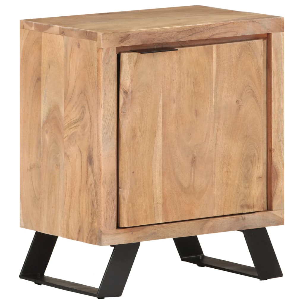 Table de chevet 40x30x50 cm Bois d'acacia avec bord naturel