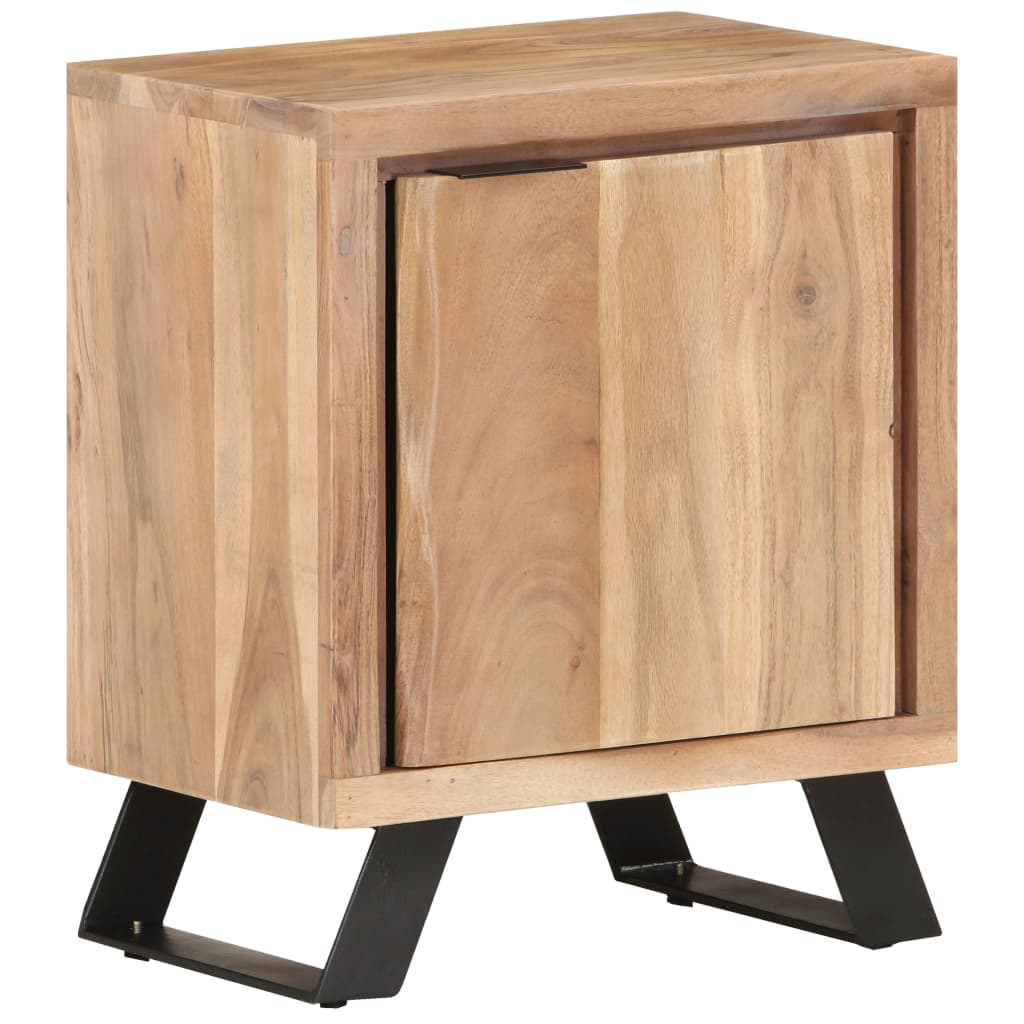 Table de chevet 40x30x50 cm Bois d'acacia avec bord naturel