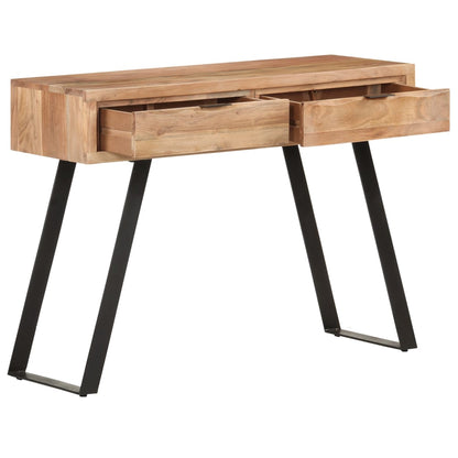 Table console 100x35x76 cm Bois d'acacia avec bord naturel