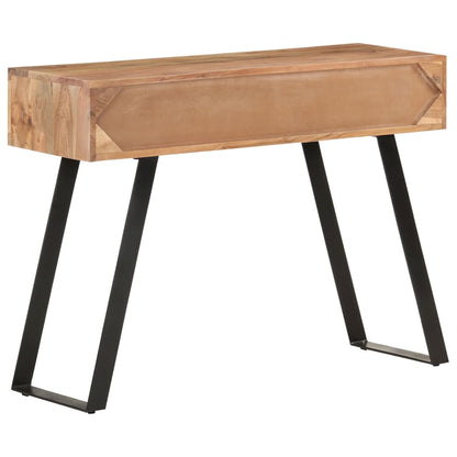 Table console 100x35x76 cm Bois d'acacia avec bord naturel