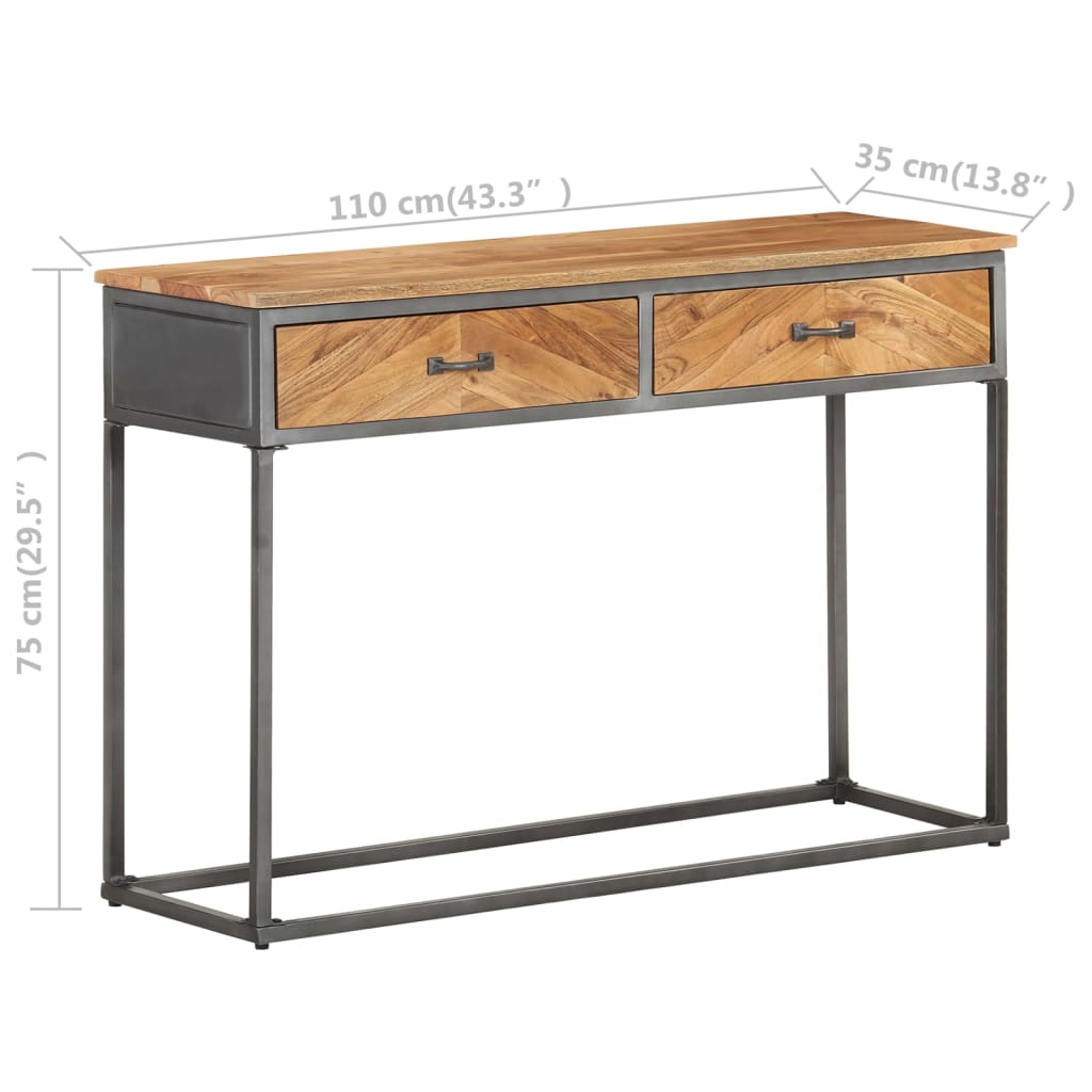 Table console 110x35x75 cm Bois d'acacia massif