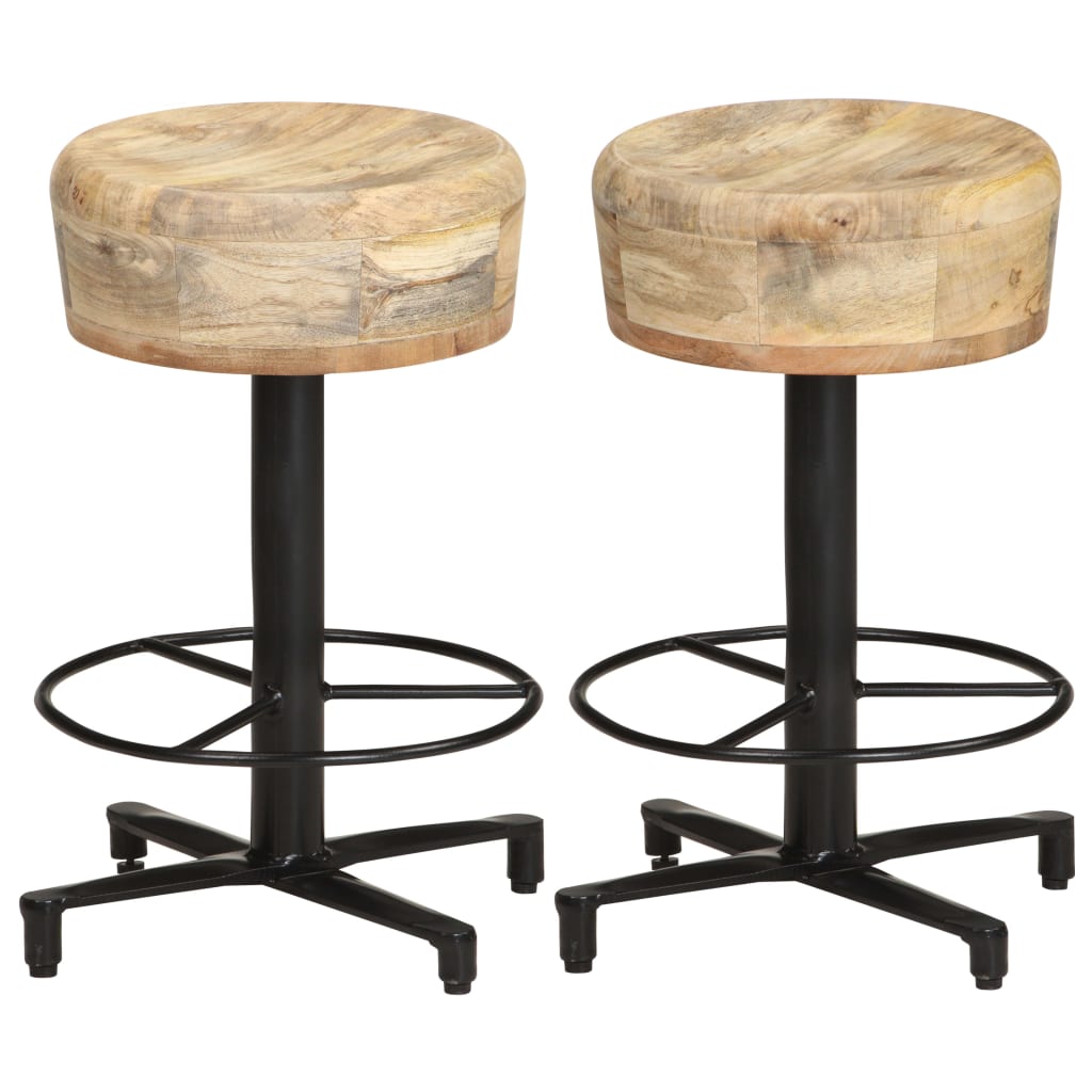 Tabourets de bar lot de 2 52 cm bois de manguier massif