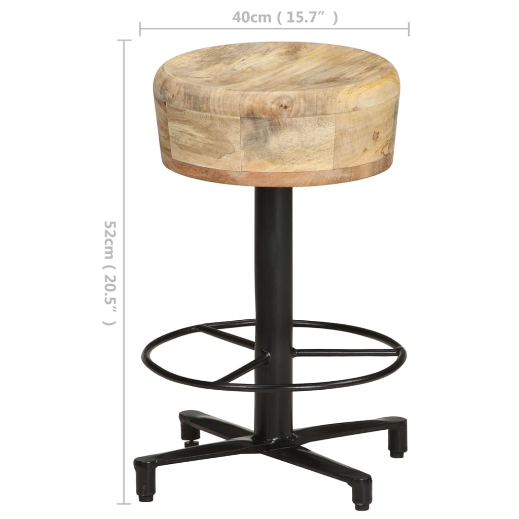 Tabourets de bar lot de 2 52 cm bois de manguier massif