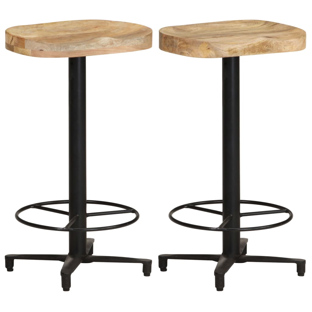 Tabourets de bar lot de 2 66 cm bois de manguier massif