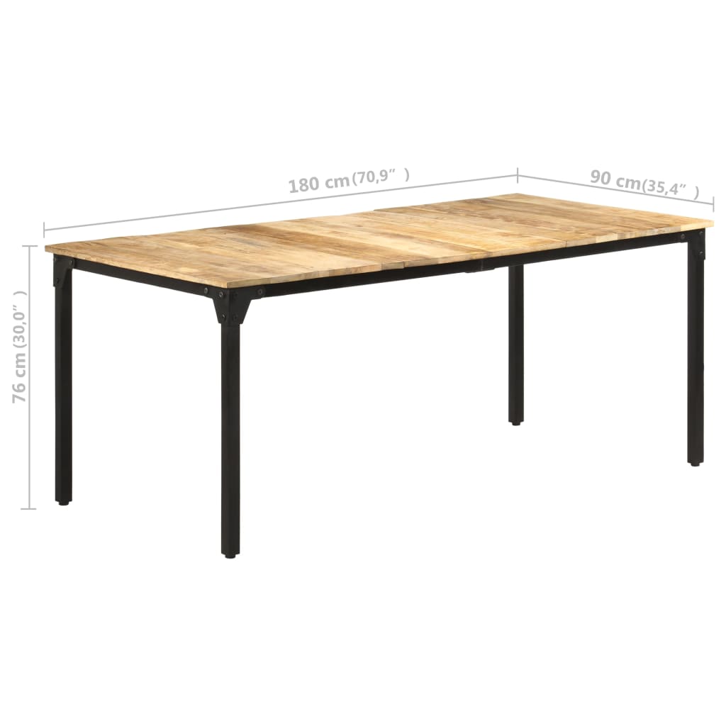 Table à manger 180x90x76 cm Bois de manguier brut