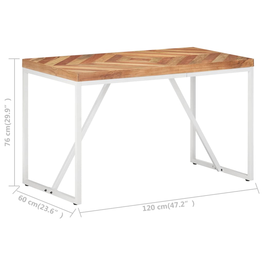 Table à manger 120x60x76 cm Bois massif d'acacia et de manguier