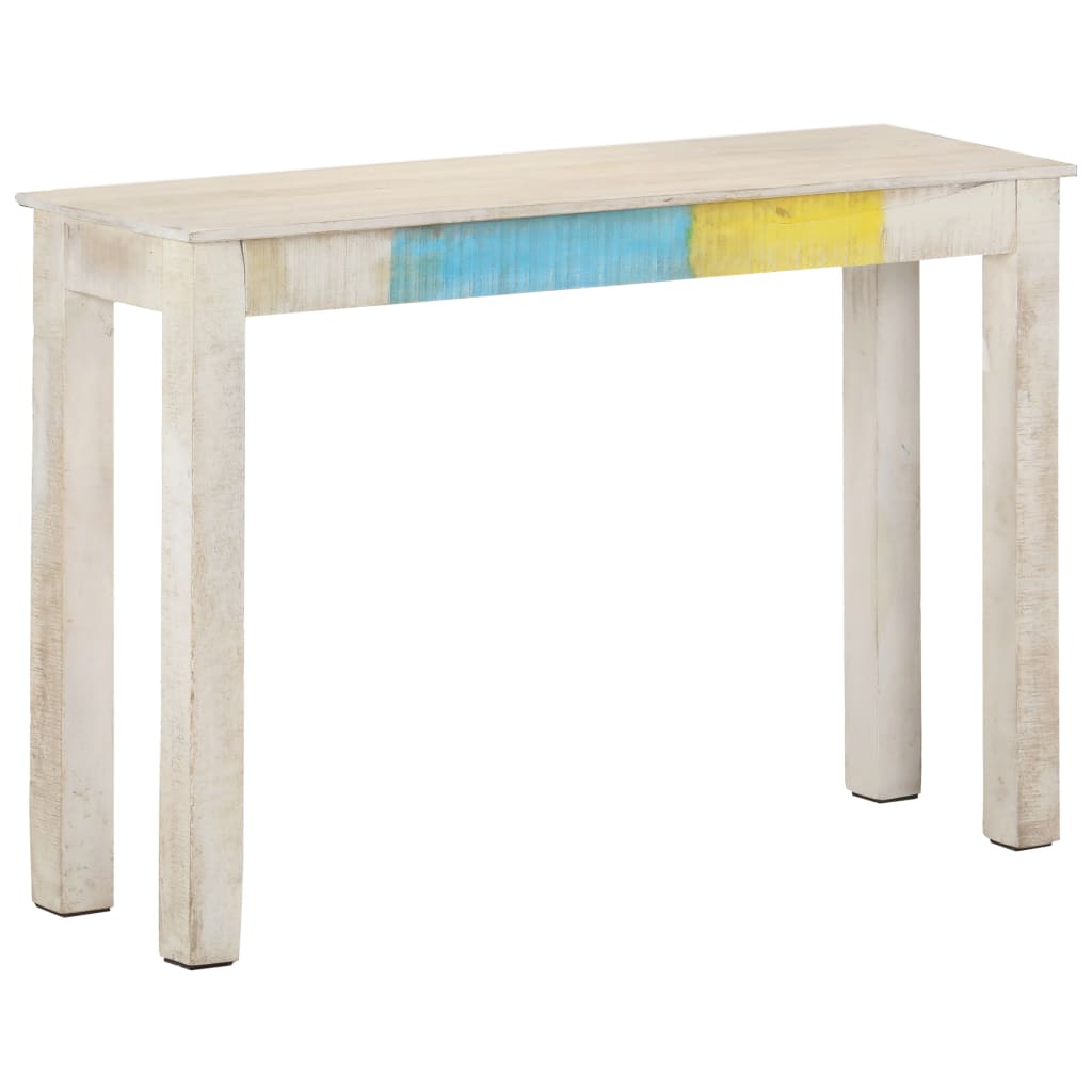 Table console Blanc 115x35x77 cm Bois de manguier brut