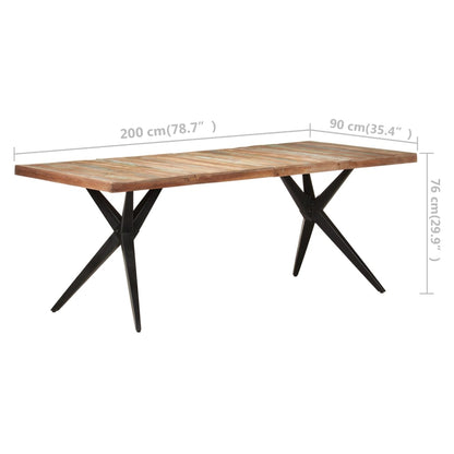 Table à manger 200x90x76 cm Bois de récupération massif