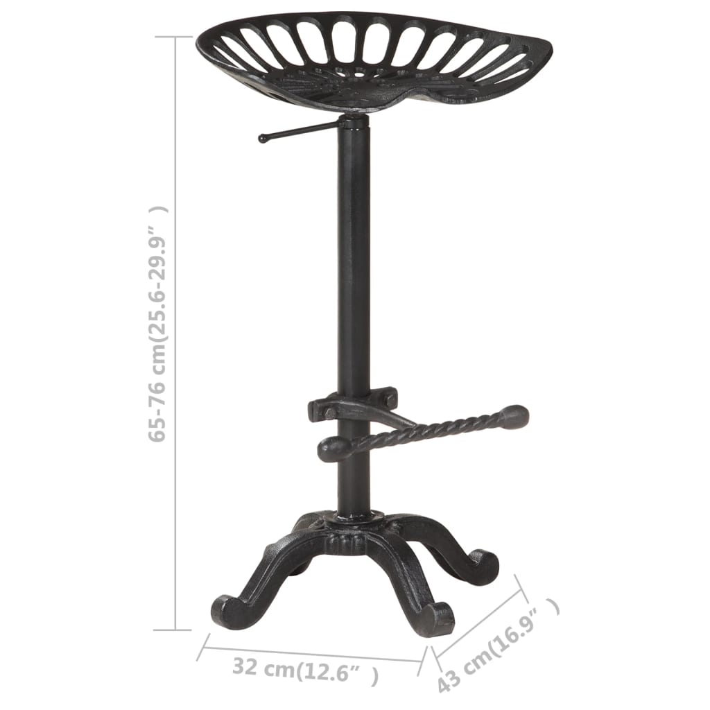 Tabouret de bar Noir Fonte