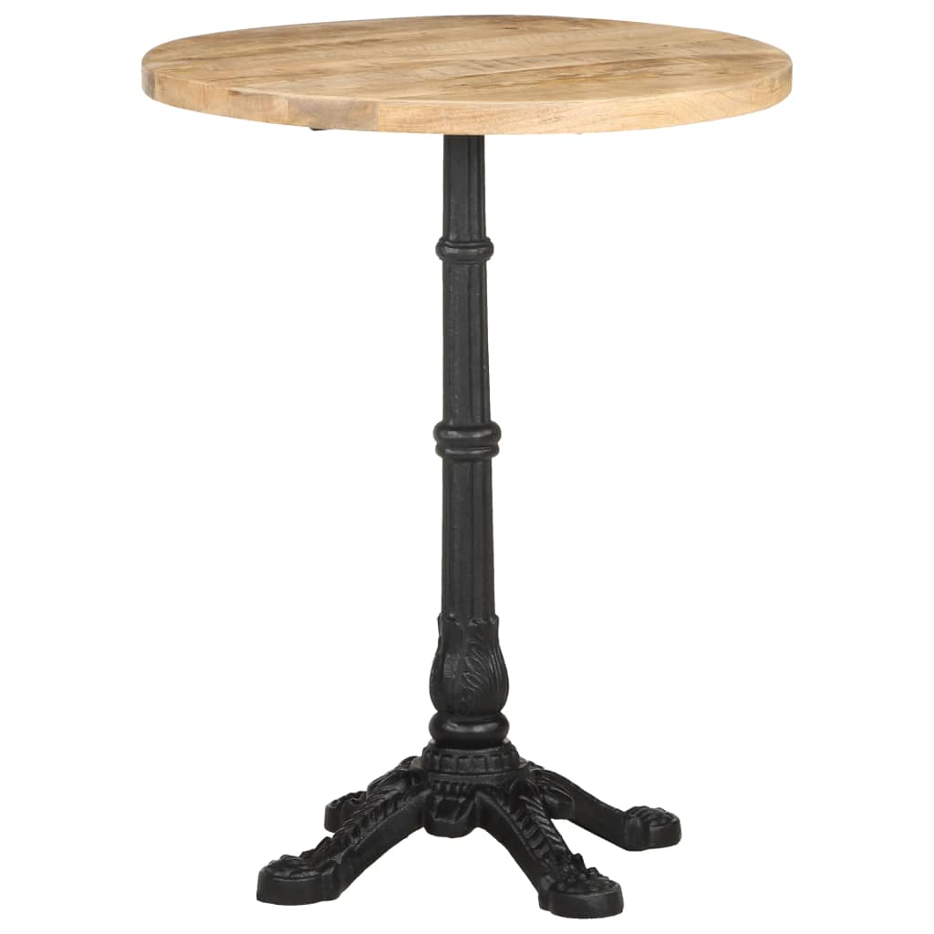 Table de bistro Ø60x76 cm Bois de manguier brut