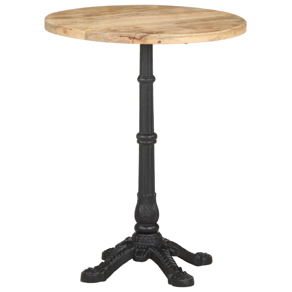 Table de bistro Ø60x76 cm Bois de manguier brut