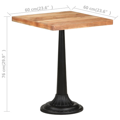 Table de bistro 60x60x76 cm Bois d'acacia massif