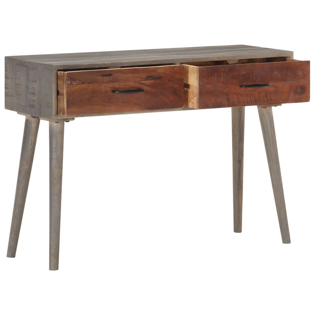 Table console Gris 110x35x75 cm Bois de manguier massif brut