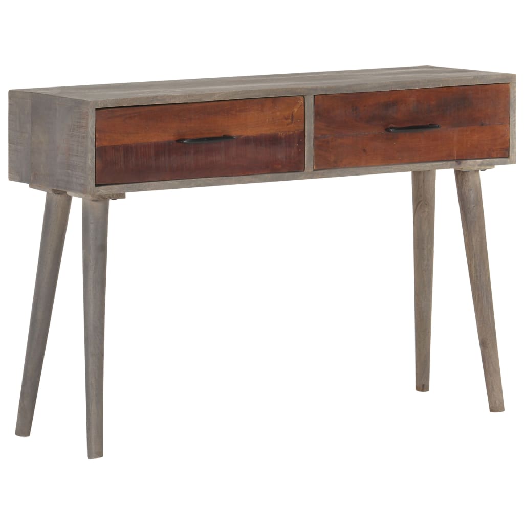 Table console Gris 110x35x75 cm Bois de manguier massif brut