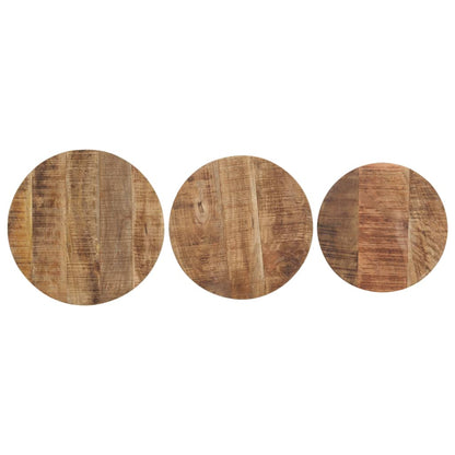 Tables d'appoint 3 pcs Bois de manguier brut