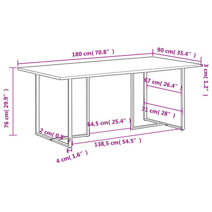 Table de salle à manger 180 cm Bois de manguier brut