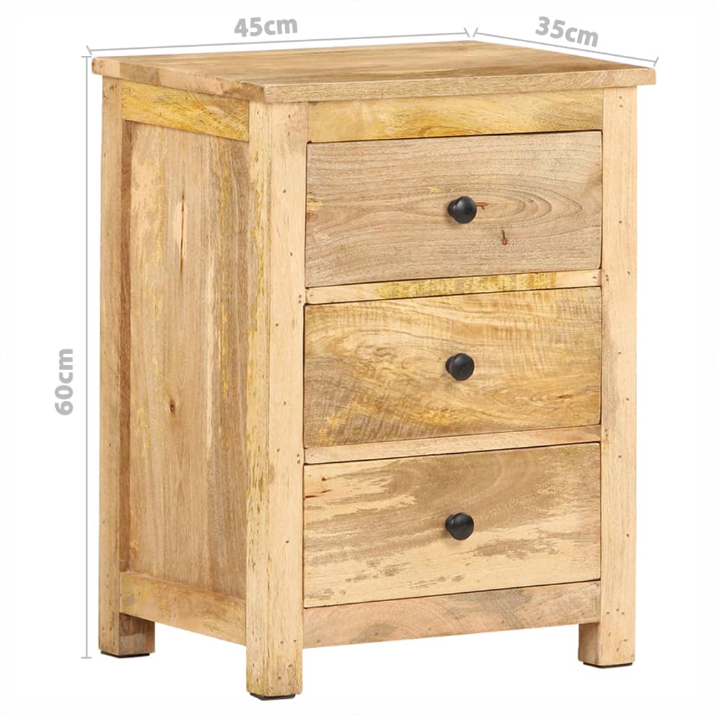 Table de chevet 45x35x60 cm Bois de manguier massif