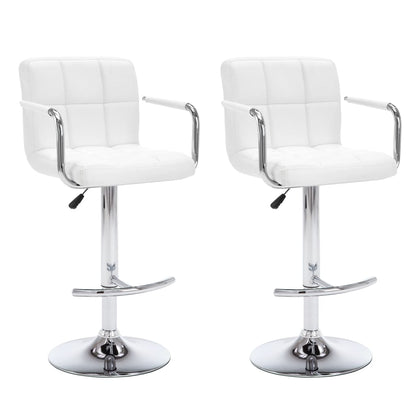 Tabourets de bar lot de 2 blanc similicuir