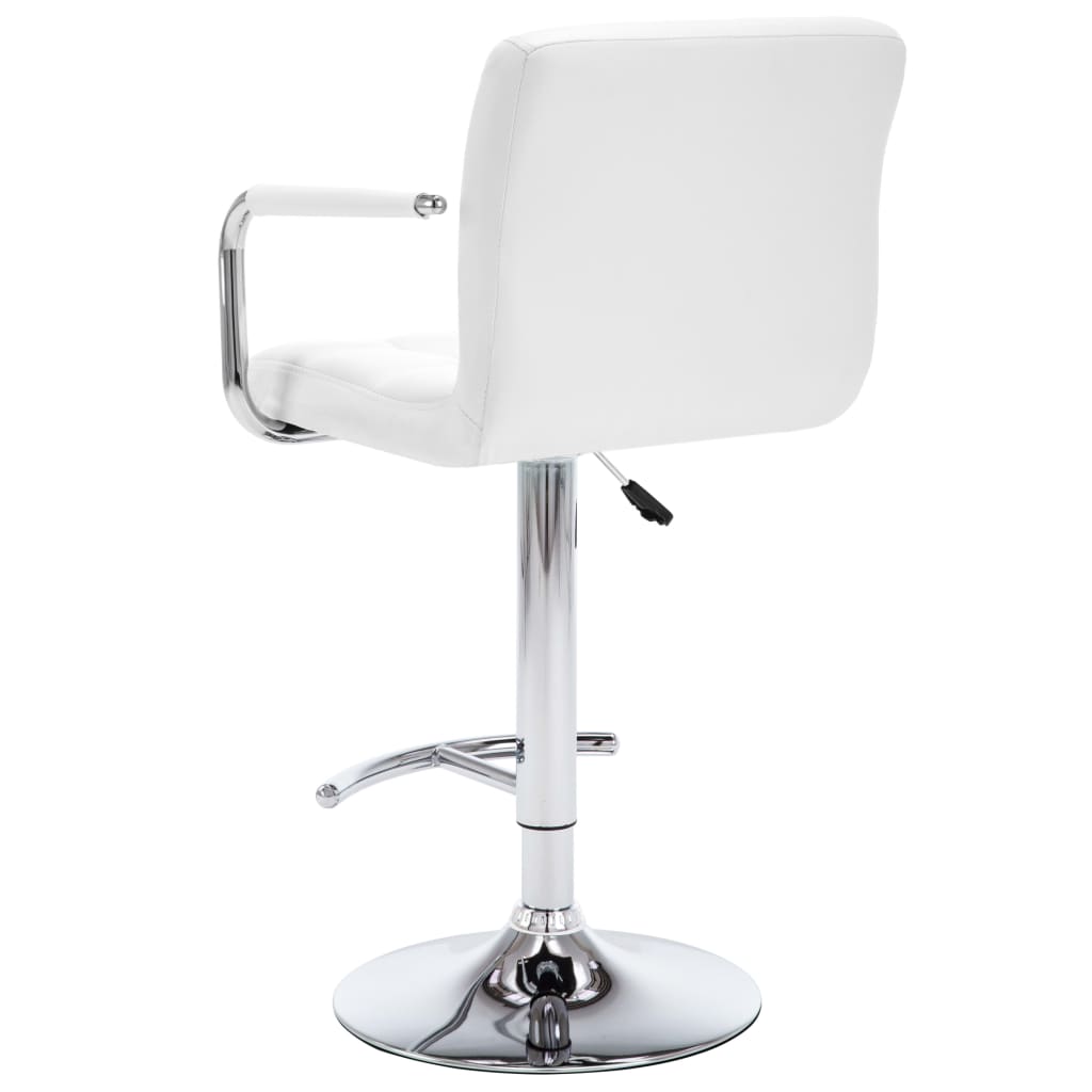 Tabourets de bar lot de 2 blanc similicuir