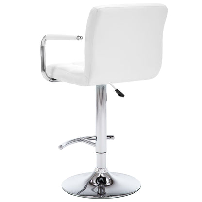 Tabourets de bar lot de 2 blanc similicuir