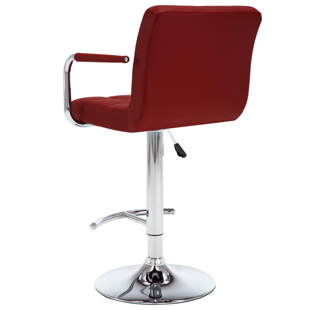 Tabourets de bar lot de 2 rouge bordeaux similicuir