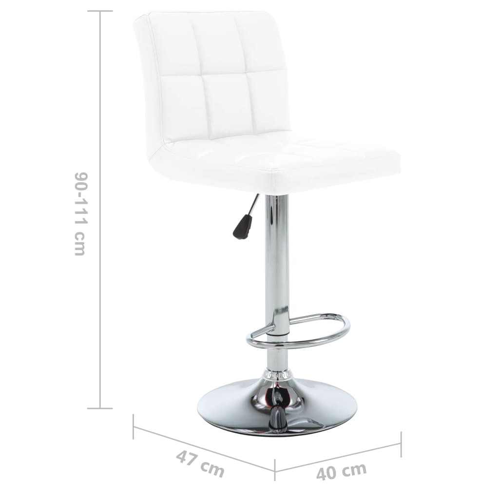 Tabourets de bar lot de 2 blanc similicuir