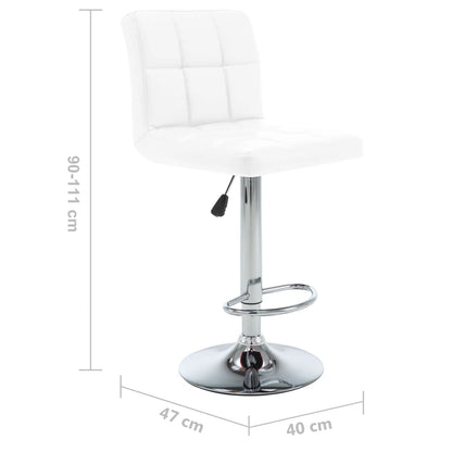 Tabourets de bar lot de 2 blanc similicuir