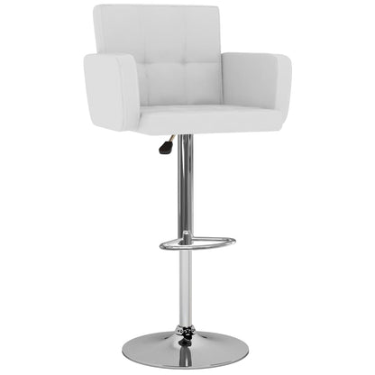 Tabourets de bar lot de 2 blanc similicuir