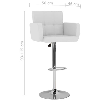 Tabourets de bar lot de 2 blanc similicuir