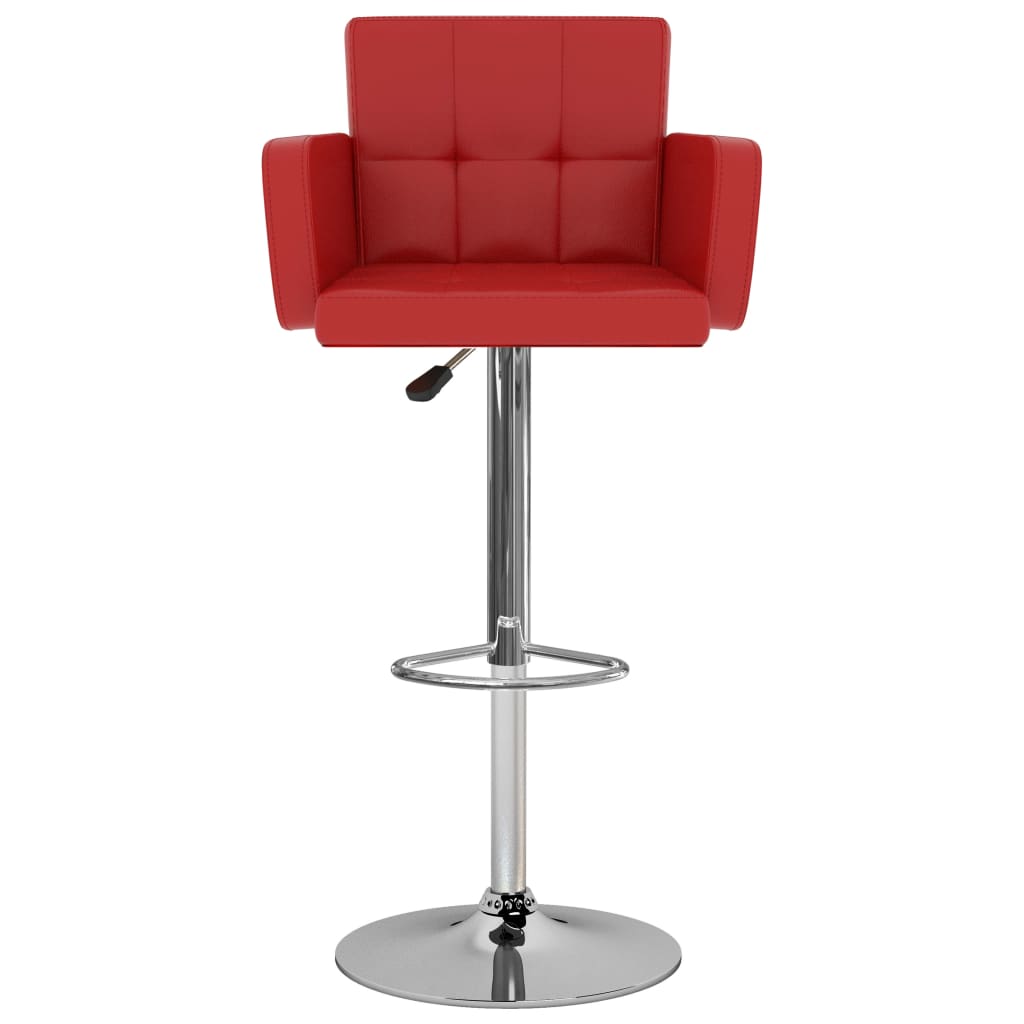 Tabourets de bar lot de 2 rouge similicuir