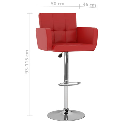 Tabourets de bar lot de 2 rouge similicuir