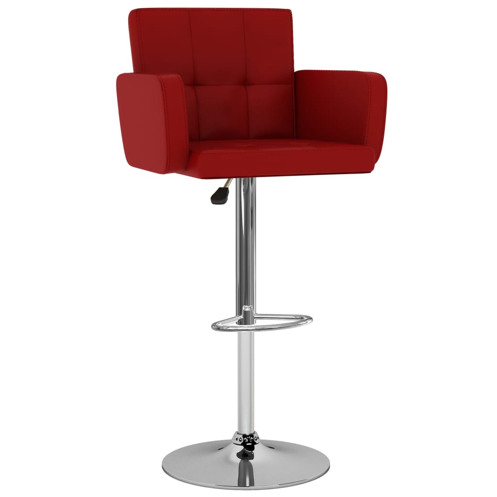 Tabourets de bar lot de 2 rouge bordeaux similicuir