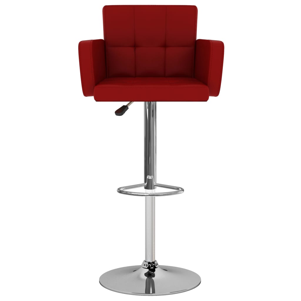 Tabourets de bar lot de 2 rouge bordeaux similicuir