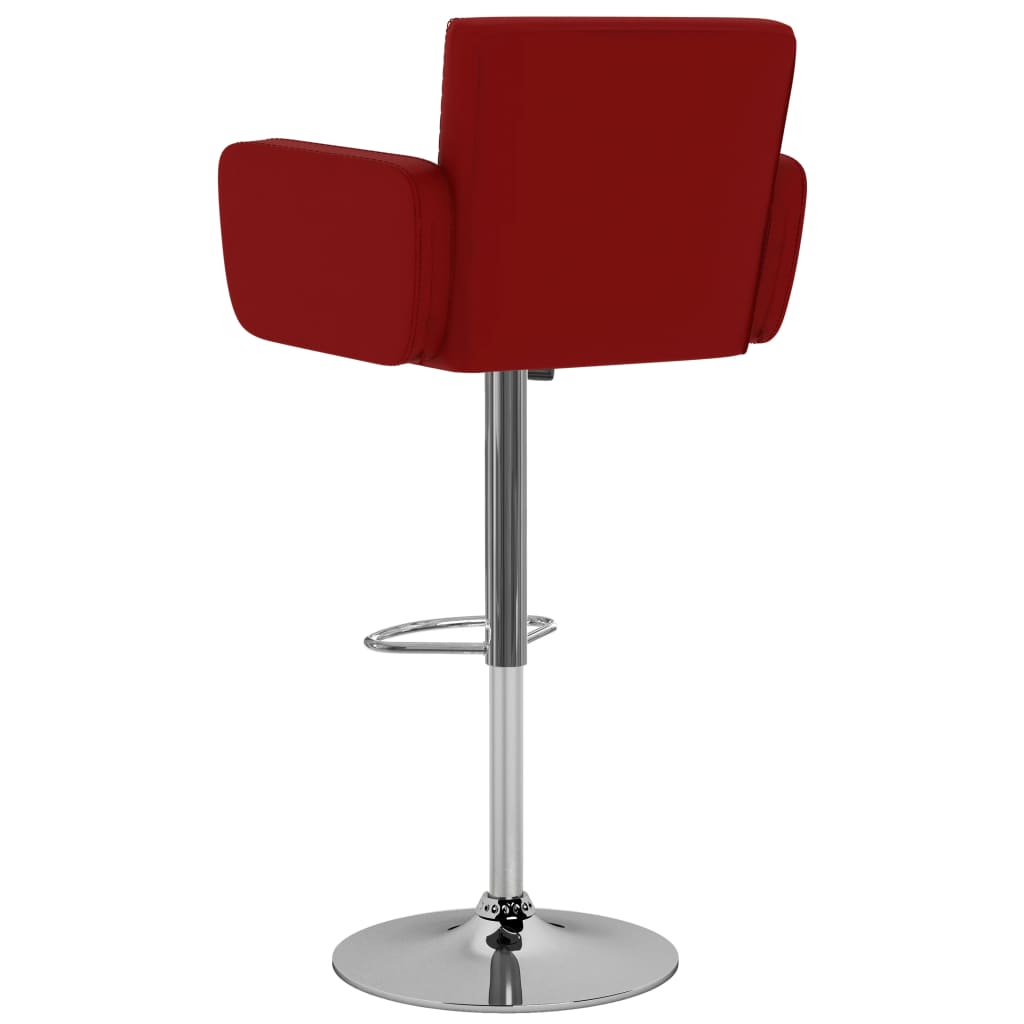 Tabourets de bar lot de 2 rouge bordeaux similicuir