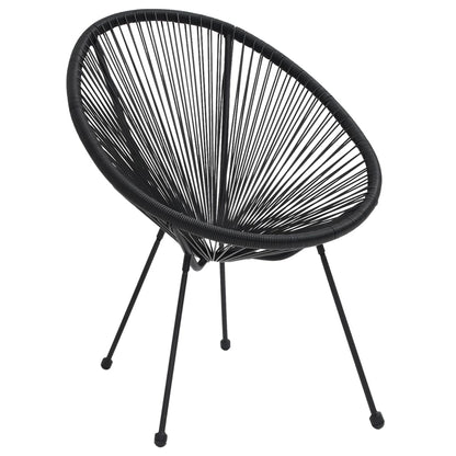 Chaises de jardin en forme de lune lot de 2 Rotin Noir