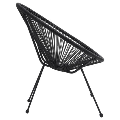 Chaises de jardin en forme de lune lot de 2 Rotin Noir