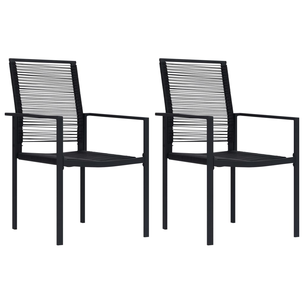 Chaises de jardin lot de 2 Rotin PVC Noir