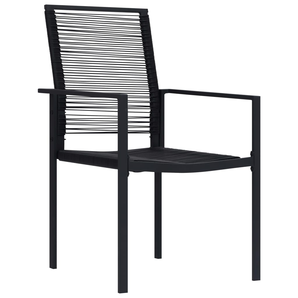 Chaises de jardin lot de 2 Rotin PVC Noir