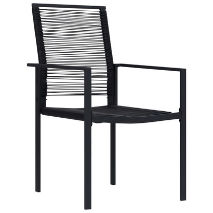 Chaises de jardin lot de 2 Rotin PVC Noir